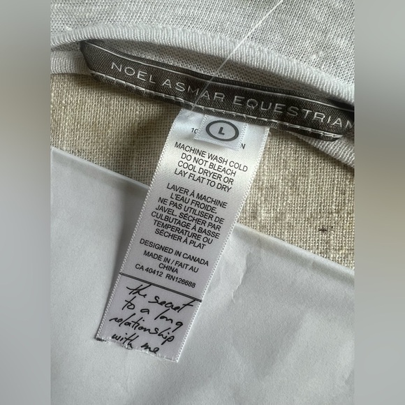 Noel Asmar Cheval Linen tee. large NWT. Horse print crewneck, white and black. - Picture 9 of 12